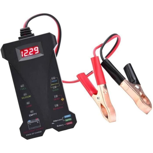 12V Car Battery Tester Digital Battery Tester Voltmeter and Alternator Digital LCD Display System Analyzer a,85