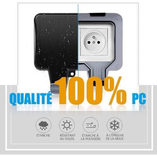 Waterproof Double Outdoor Electrical Socket IP66 Waterproof Wall Socket 16A 1