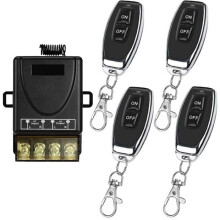 Telecomando wireless 433 MHz 30 A 220 V, ricevitore + 4 trasmettitori, per pompe/illuminazione/irrigazione