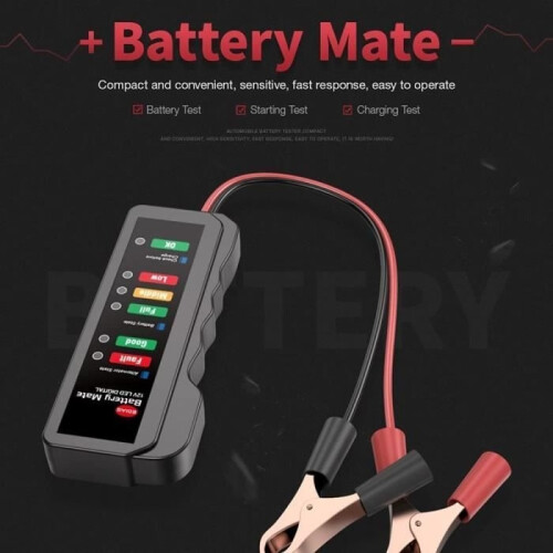 Battery Tester - Car - 12V - 6 LEDs - Portable - Alternator Analyzer 2