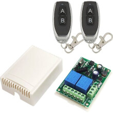220-V-Wechselstrom-Funkfernbedienungsschalter mit 2 Kanälen, 433-MHz-RF-Empfänger und Relaismodul mit Ein-/Ausschalter