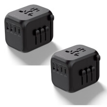 Universal travel adapter with 4 USB ports – All-in-one universal wall charger for Europe, the USA, and the UK