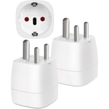 2-teiliger Reiseadapter für Indien, EU-Stecker auf Typ-D-Stecker, Reiseadapter für Indien, Nepal und Sri Lanka