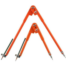 Professioneller Holzzirkel – MICH – 2er-Set – 450 mm – 750 mm – mit Flügel und Stifthalter – max. Durchmesser 75 cm – Orange