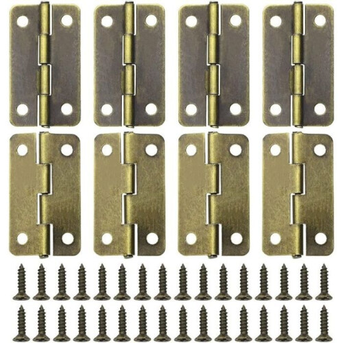 Mini hinges - LARGEIGHT - 50 pieces - Retro style - 30 x 17 mm - Bronze 1
