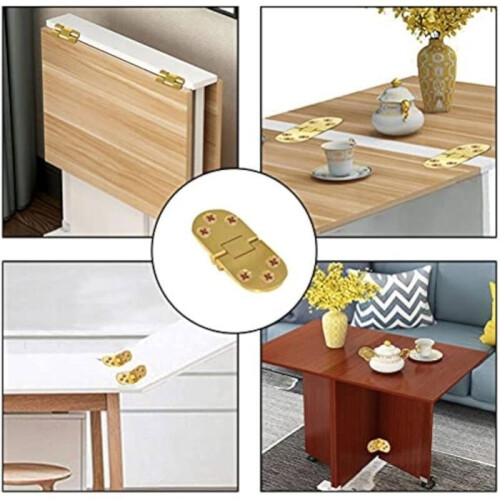 Folding table hinges - LARGEIGHT - 6 pcs - Brass - Corrosion resistant - Easy assembly 1