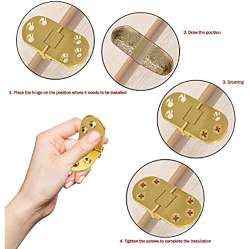 Folding table hinges - LARGEIGHT - 6 pcs - Brass - Corrosion resistant - Easy assembly 2