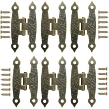 Retro Hinges - LARGEIGHT - Pack of 20 - Metal - Bronze Color - Decorative