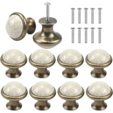 10 maniglie in ceramica per cassetti e ante, pomelli rotondi da 34 mm, pomelli vintage per mobili, pomelli per porte, maniglie