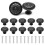 Furniture knobs - LARGEIGHT - Pack of 12 - Black - Floral pattern - 30 mm 1