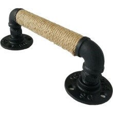 Maniglia per mobili in stile industriale, maniglia per porta scorrevole in legno nera anticata vintage, maniglia a corda