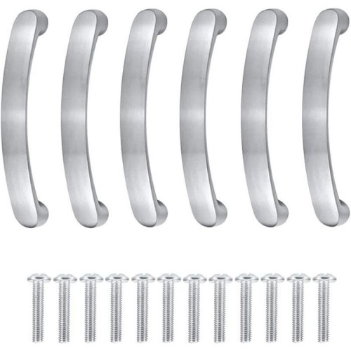 Maniglia per mobili - LARGEIGHT - Set da 6 - Argento - Interasse 96 mm - Design moderno