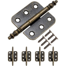 Furniture hinge - Set of 5 antique-style metal hinges in retro iron - 70 mm - Bronze - Screw-on