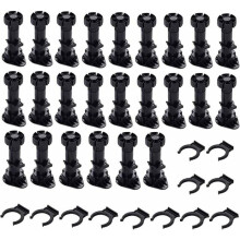 24 Plastic Cabinet Feet, Black Adjustable Furniture Feet with Clip Fixing Base for Kitchen Furniture (150mm-180mm)