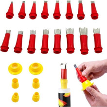Kitspuitmondstuk, herbruikbare, universele gereedschapsset met geïntegreerd rubberen spuitmondstuk, gereedschapsset (22 stuks)