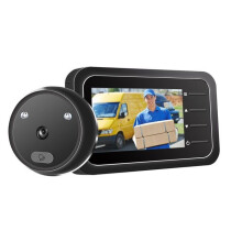 Campanello digitale ESCAM C22 HD da 2,4 pollici con design a occhio di gatto, telecamera grandangolare 720p, supporto per schede fino
