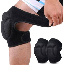 Ginocchiere protettive in 2 pezzi, ginocchiere spesse in spugna antiurto per giardinaggio, lavoro, jogging, mountain bike