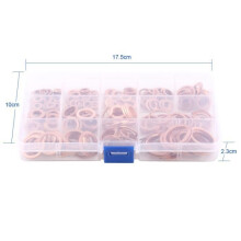 Rondelle piatte - Assortimento di 280 pezzi - Rame - Dimensioni scatola 17,5 x 10 x 2,3 cm - Varie applicazioni