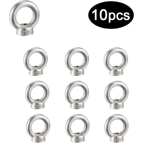 M6 Ringmutter – ZVD – 10 Stück – Edelstahl – Gewinde für Hebeöse 1