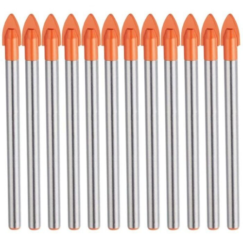 Glass Tile Drill Bits - LARGEIGHT - 6 mm - Pack of 10 - Tungsten Carbide - Multi-purpose