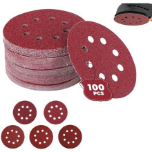 AIMOONSA Pak van 100 schuurschijven van 125 mm voor excentrische schuurmachines - P60/P80/P100/P120/P240
