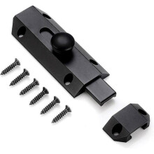 Security locking latch with thick pure brass bolt, ultra-resistant black gate latch