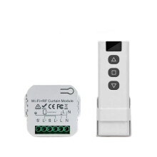 RF-fähiges Rollladenmodul mit Fernbedienung und Prozentschalter, kompatibel mit Alexa und Google Home (Etikett)