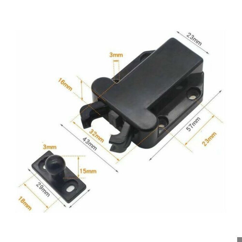 Chiusure per cassetti e mobili - YYV - Non magnetiche - 6 pezzi - Nere 1