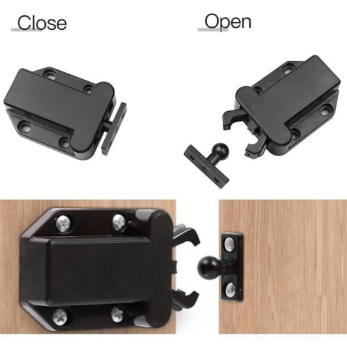 Chiusure per cassetti e mobili - YYV - Non magnetiche - 6 pezzi - Nere 2