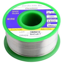 Soldeerdraad, 2 stuks 1 mm soldeerdraad voor solderen, Sn 99,3% Cu 0,7% met harsbasis voor elektrisch solderen, 100 g