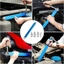 Offset extension wrench, multi-purpose, zero offset extension, double-ring ratchet wrench, extension wrench for tight spaces