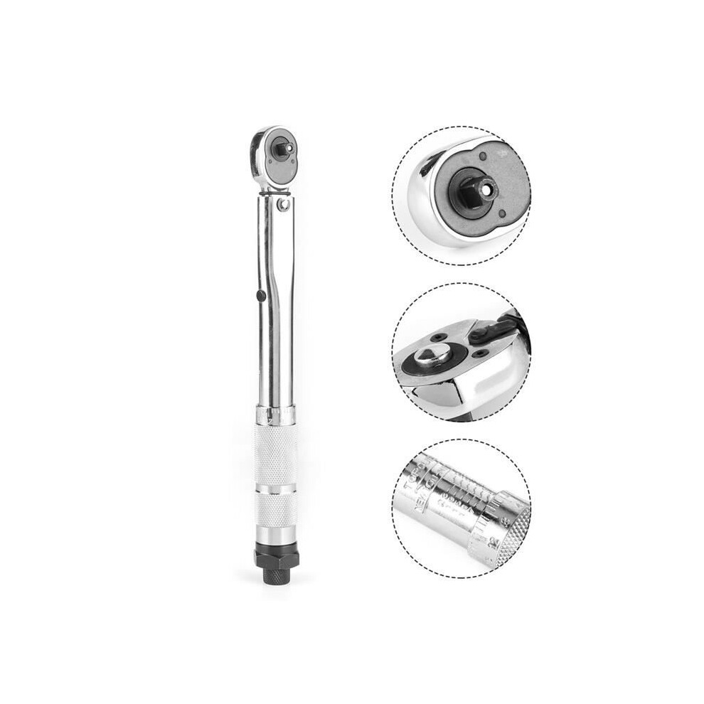 Torque Wrench - Vvikizy - 1/4" - 5-25N - Chrome Vanadium Steel - Preset Setting 9102920042946