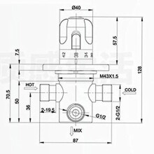 TEMPSA Hot and Cold Water Mixer Valve, Solid Brass Thermostatic Mixer Tap, Fixed Temperature Home