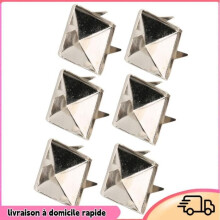 Dilwe 100 stuks vierkante piramide punkklinknagels, 4-punts metalen doe-het-zelf klinknagels, zilver, 15 mm (1/4 inch) tot 12 mm
