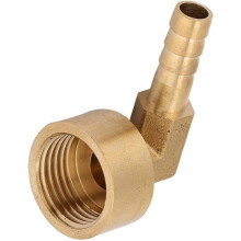 Messing vleugelfitting met binnendraad, 90-graden bocht, messing elleboogslang G1/2 (8 mm)
