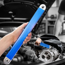 Tight space wrench with universal adapters, torque wrench extension, ratchet extension, double head