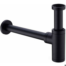 Messing wastafelsifon - PZCC - Matzwart - 200 mm verlengbuis - 1 1/4 x 32 mm verstelbaar - Geurvrij