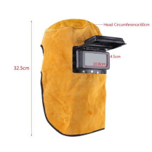 Leather welding hood, 3-in-1 welding helmet hood mask with lens, viewing area: 10.8 x 4.5 cm, hood