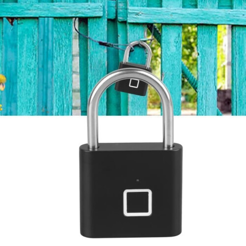 OMABETA Smart Fingerprint Padlock - Black - Bluetooth and Biometric Unlocking - Waterproof 1