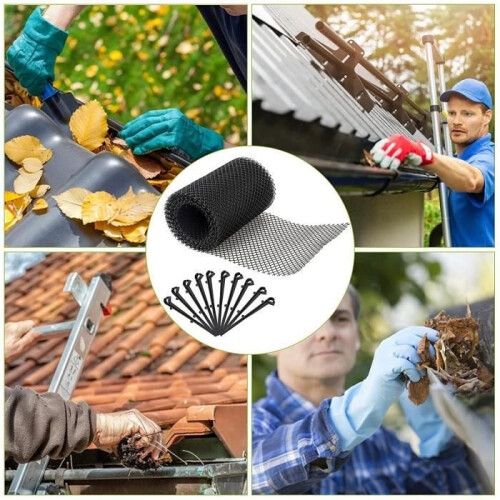 Gutter Guard - Plastic Mesh - 18 cm Wide - 8 m Long - Black 1