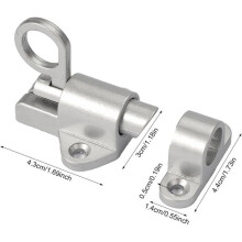 Two-part spring-loaded door lock with screws and spring-loaded security lock for wooden doors, windows, and balcony doors