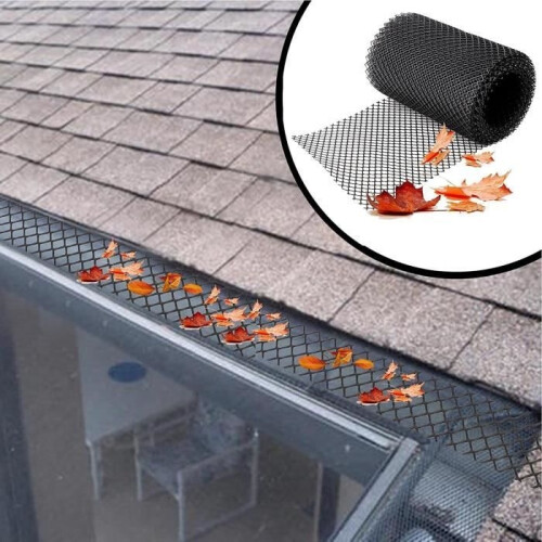 Dachrinnenabdeckung – Kunststoffgewebe – 18 cm breit – 8 m lang – Schwarz 2
