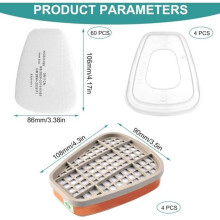 DRE-Respiratory Protection Filters 6001, Reusable Kit 60 Filtration Cottons for Masks 6100/6200/7502/6800 White.