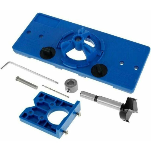 35mm Invisible Hinge Drilling Jig and 35mm Drilling Hinge Device with 35mm Drill Bit and Depth Stop Support