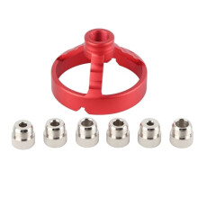 Utensile per la lavorazione del legno 5/6/7/8/9/10 mm, guida di foratura, localizzatore, accessorio per foratura verticale (rosso)