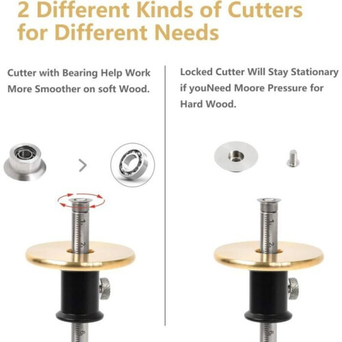 Marking gauge, with wheel for soft and hard woods, safety lock, micro-adjustment function (black) 1