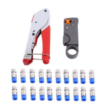 Tbest Coaxial Wire Stripper for RG6/RG59 Coaxial Cable, Compression F Connector Wire Crimping Tool