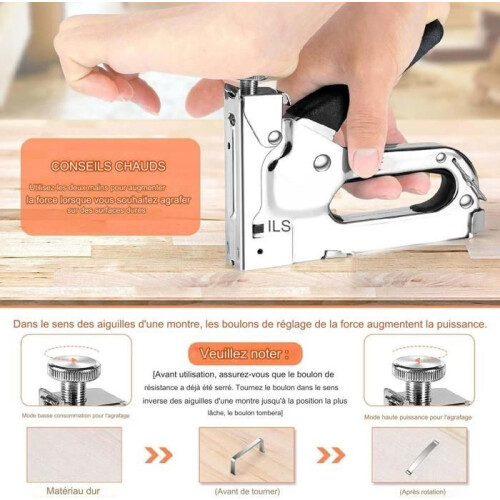 Stapler/Nailer - BIGILANTUH - DIY Model - 3000 Staples - Metal - Mixed 1