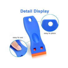 Kunststof schraper - 2 stuks - 20 mesjes - Blauw gereedschap - Verwijdert lijm en stickers