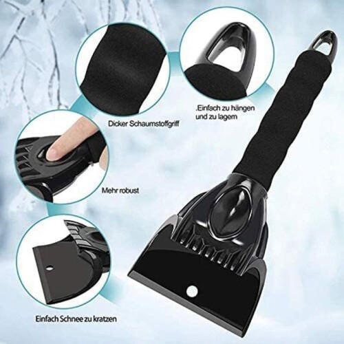 2-Piece Car Ice Scraper Set, Car Windshield Scraper, Car Snow Scraper, Plastic Ice Scraper with Anti-Slip Padding